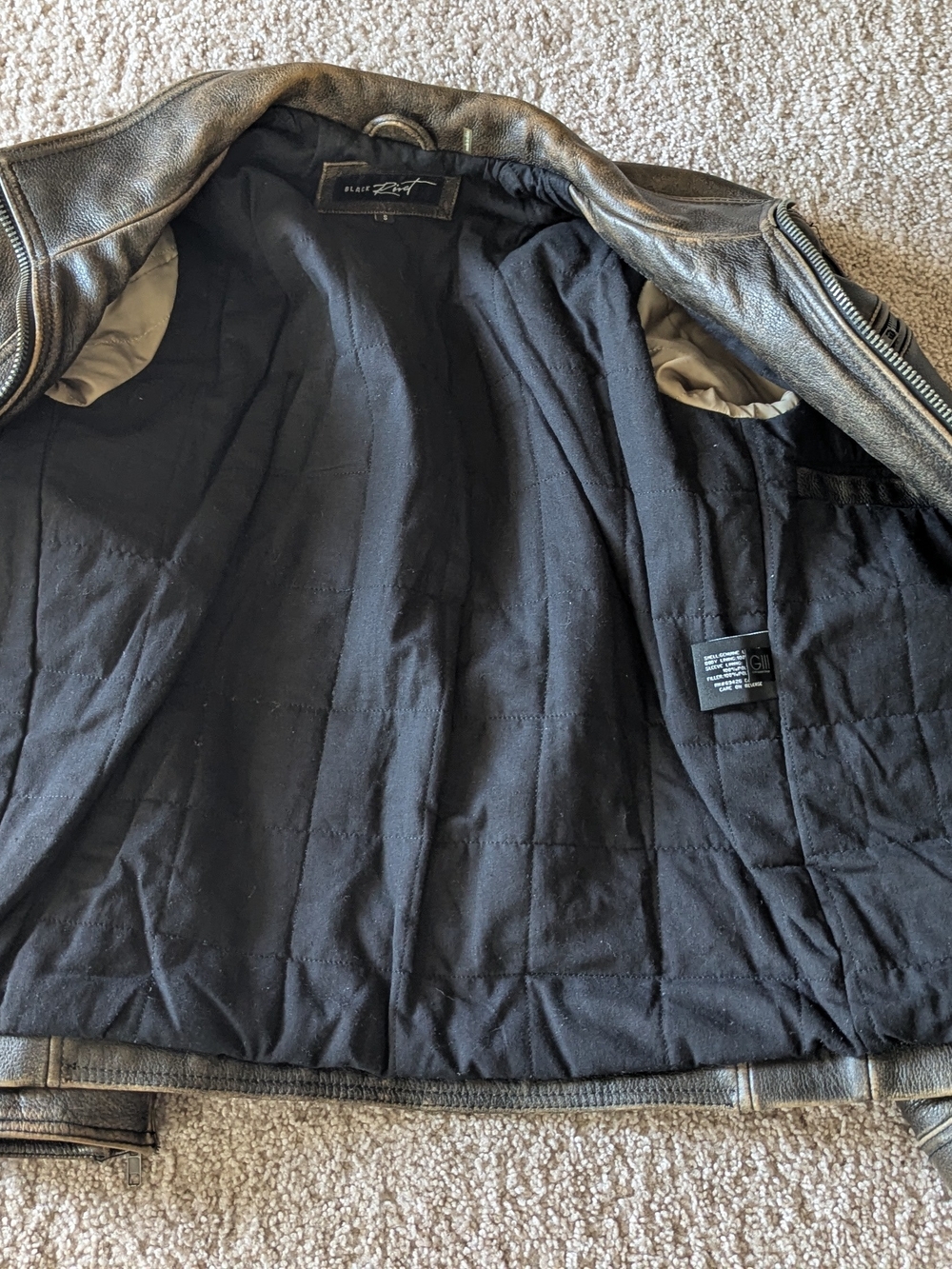 Black Rivet Men's Vintage Dark Brown Leather Zip Jacket - Picture 7 of 10